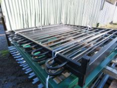 PAIR OF BOWTOP GATES. 1.8 HEIGHT X 1.9M WIDE EACH APPROX.( PALLET S)