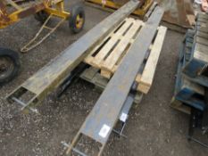 PAIR OF FORKLIFT EXTENSION SLEEVES/TINES, 8FT LENGTH.