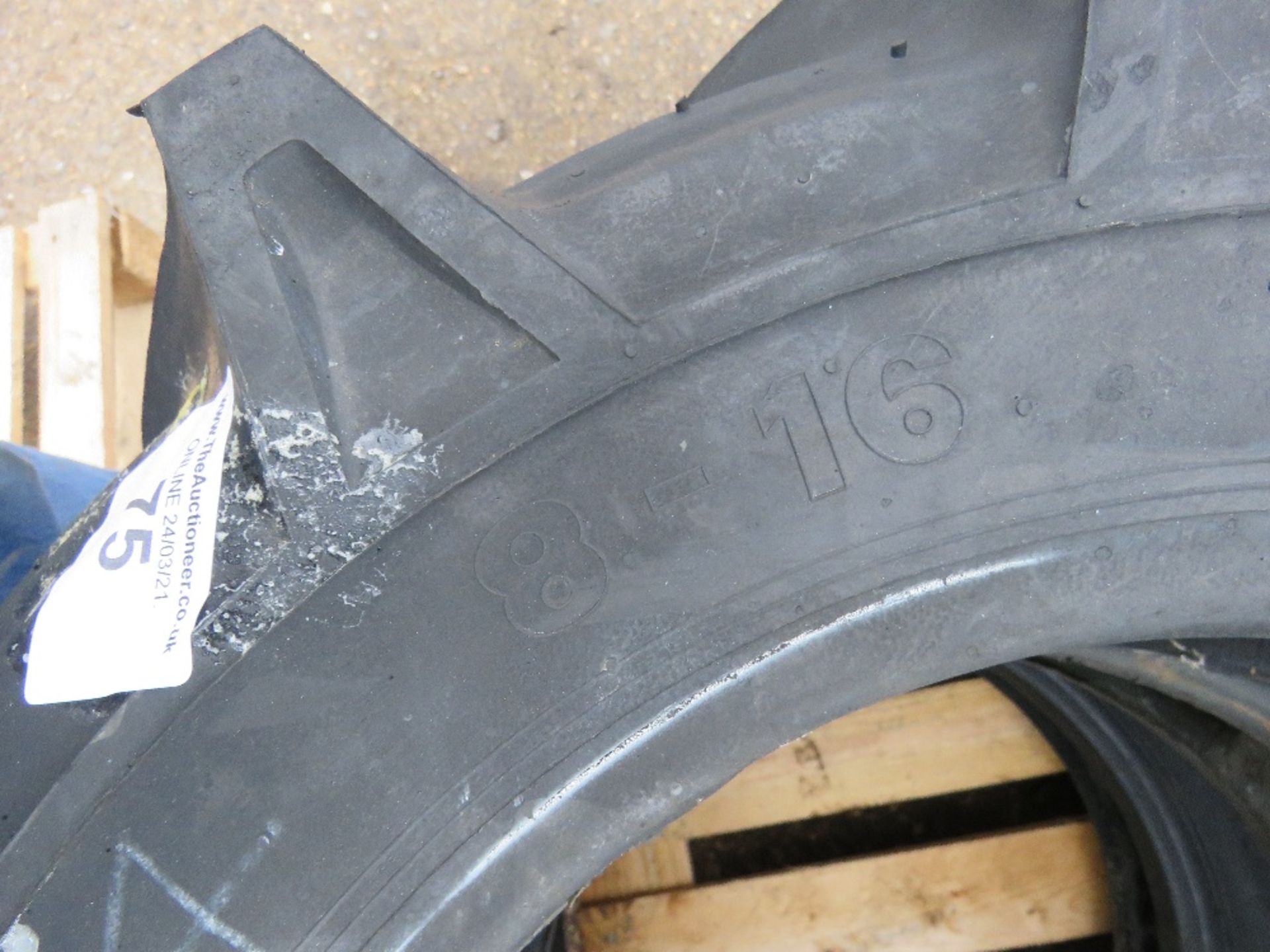 6NO 8-6 AGRICULTURAL COMPACT TRACTOR TYRES, LITTLE USED. - Image 4 of 4