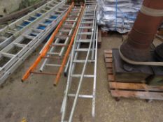 PALLET CONTAINING 6 X ALUMINIUM/METAL LADDERS.