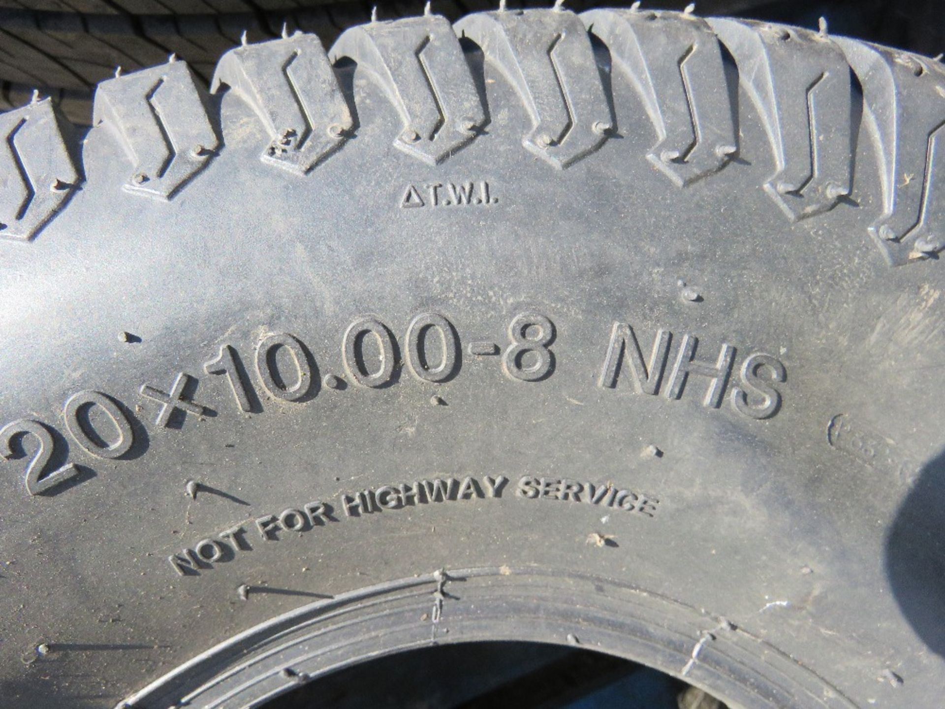 TYRE 20X10.00-8, LITTLE USED. - Image 2 of 2