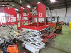HYBRID HB830 SCISSOR LIFT ACCESS PLATFORM, 14FT MAX WORKING HEIGHT. SN:E0510060. WHEN TESTED WAS SEE