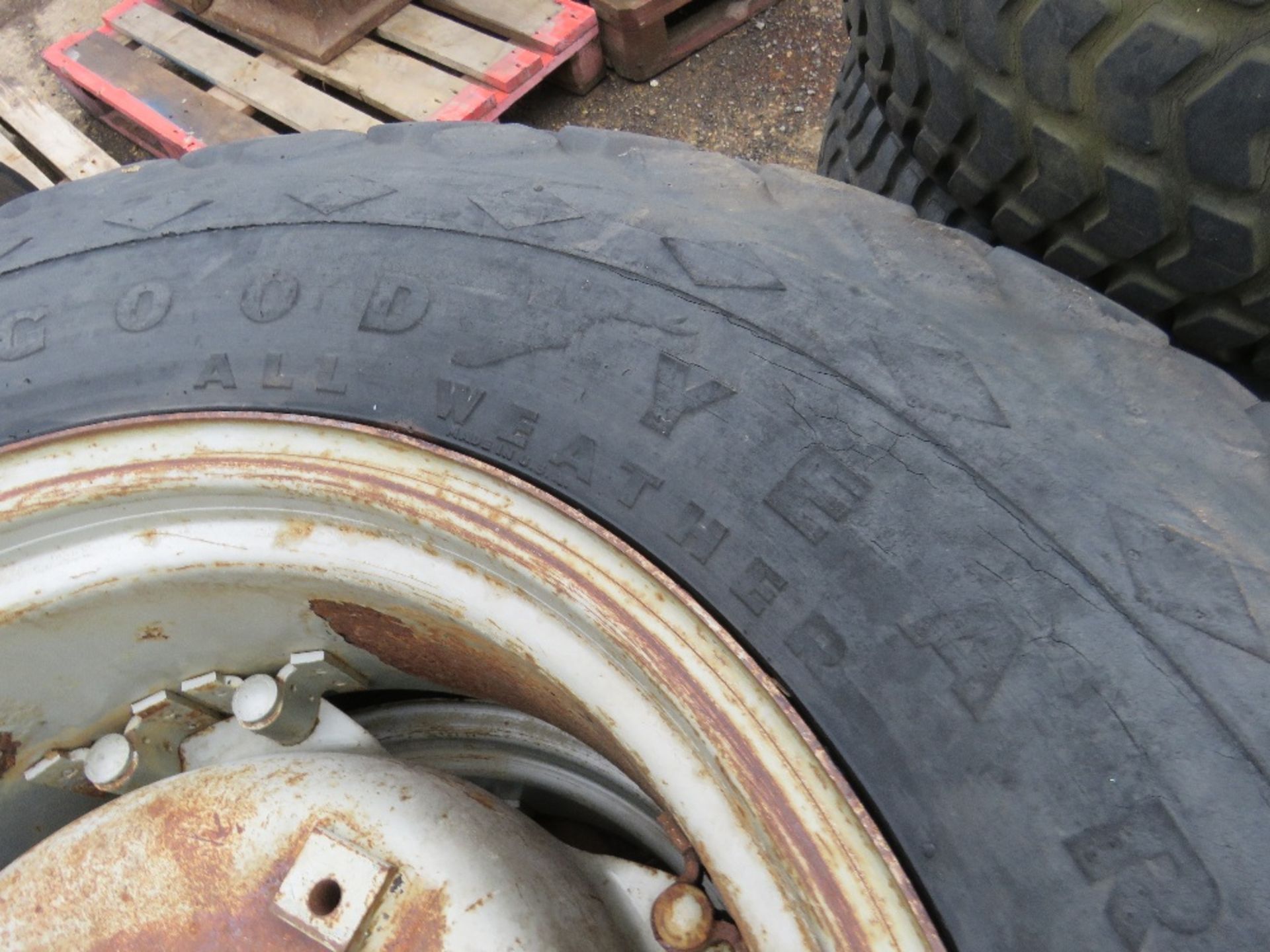 2 X WHEEL AND TYRES, GOODYEAR GRASS TREAD PATTERN SIZE 14.9-24 FOR COMPACT TRACTOR. - Image 3 of 5