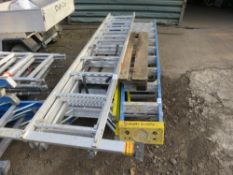 3 STAGE ALUMINIUM LADDER, 8FT APPROX CLOSED HEIGHT.