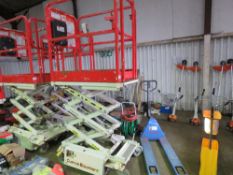 HYBRID HB830 SCISSOR LIFT ACCESS PLATFORM, 14FT MAX WORKING HEIGHT. SN:E0510099. WHEN TESTED WAS SEE