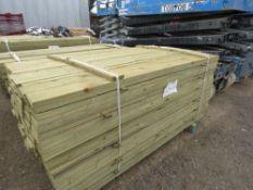 LARGE PACK OF TREATED FEATHER EDGE FENCE CLADDING TIMBER, 1.80M LENGTH X 10CM APPROX.