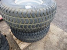 2 X WHEEL AND TYRES, GRASS TREAD PATTERN SIZE 475/65D20 FOR COMPACT TRACTOR.