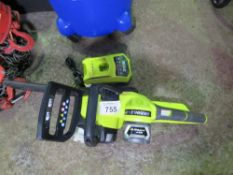 RYOBI BATTERY CHAINSAW.