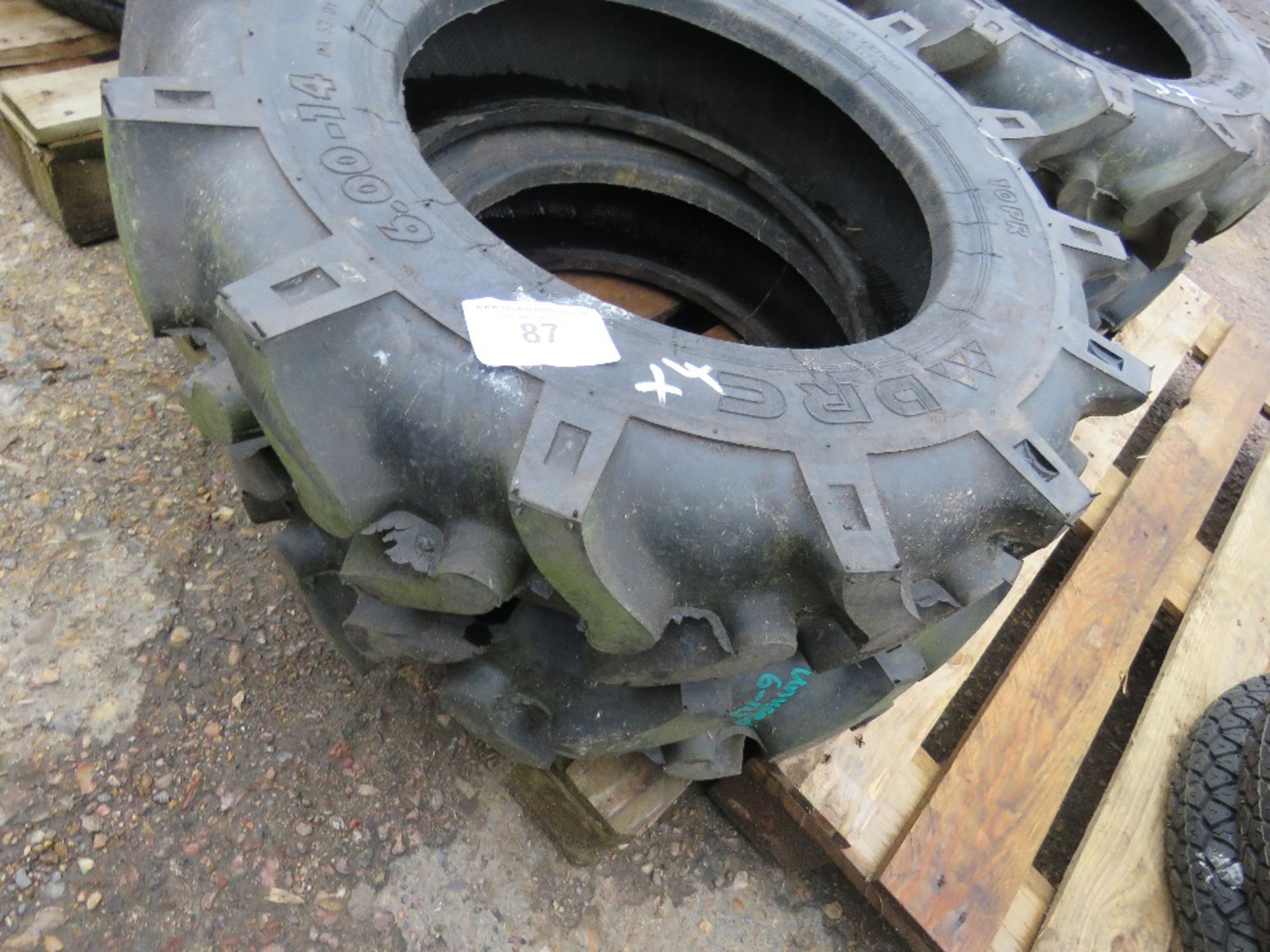 4NO 6.00-14 AGRICULTURAL COMPACT TRACTOR TYRES, LITTLE USED. - Image 2 of 3