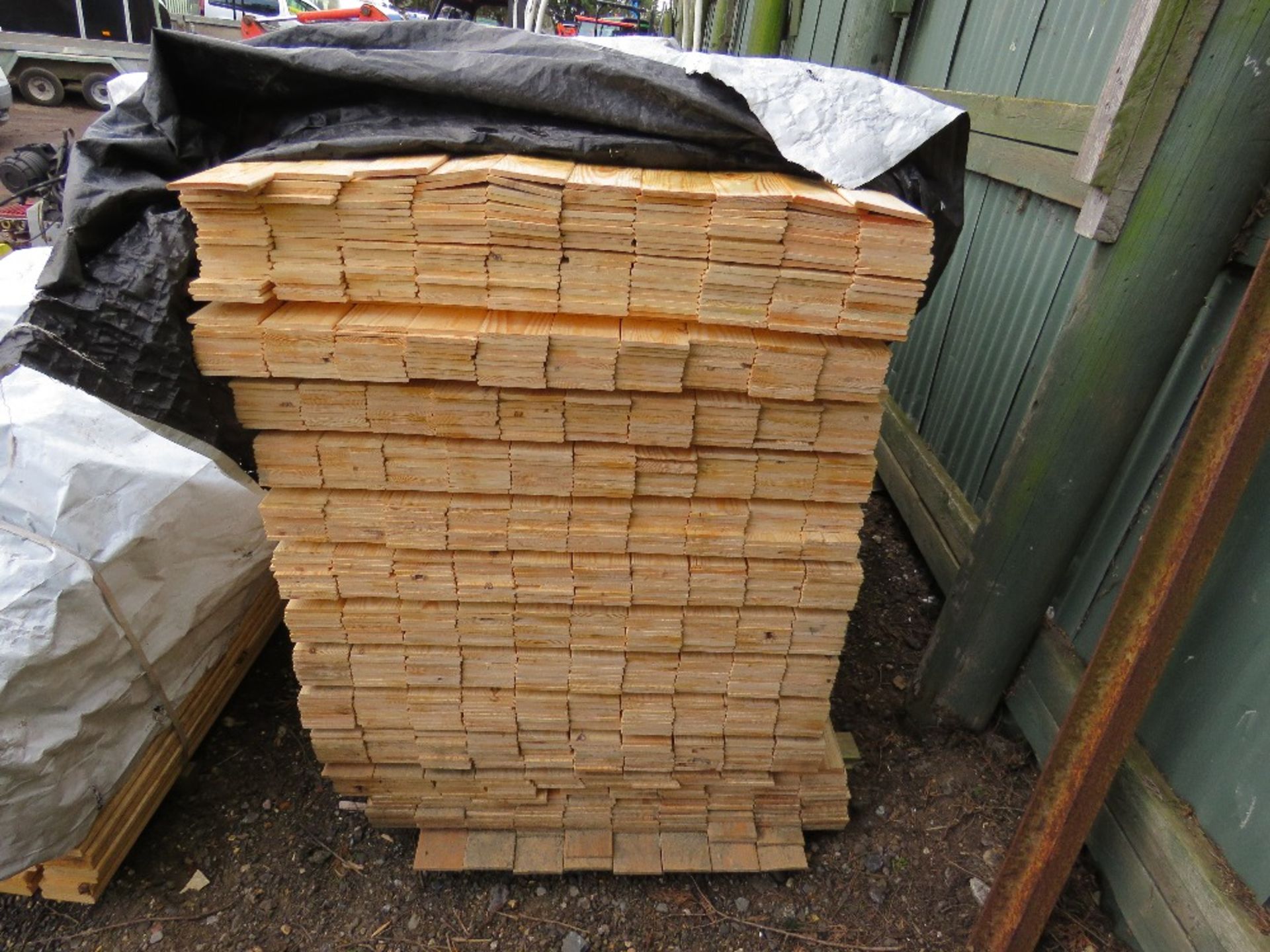 EXTRA LARGE PACK OF UNTREATED MACHINED TIMBER CLADDING BOARDS. 1.75METRES X 9.5CM APPROX. - Image 2 of 3