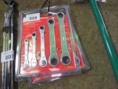 2 X SETS OF RATCHET RING SPANNERS.