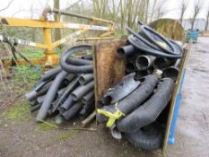 2 X STILLAGES OF PLASTIC PIPE AND DUCTING TUBES/GULLEY LINERS.