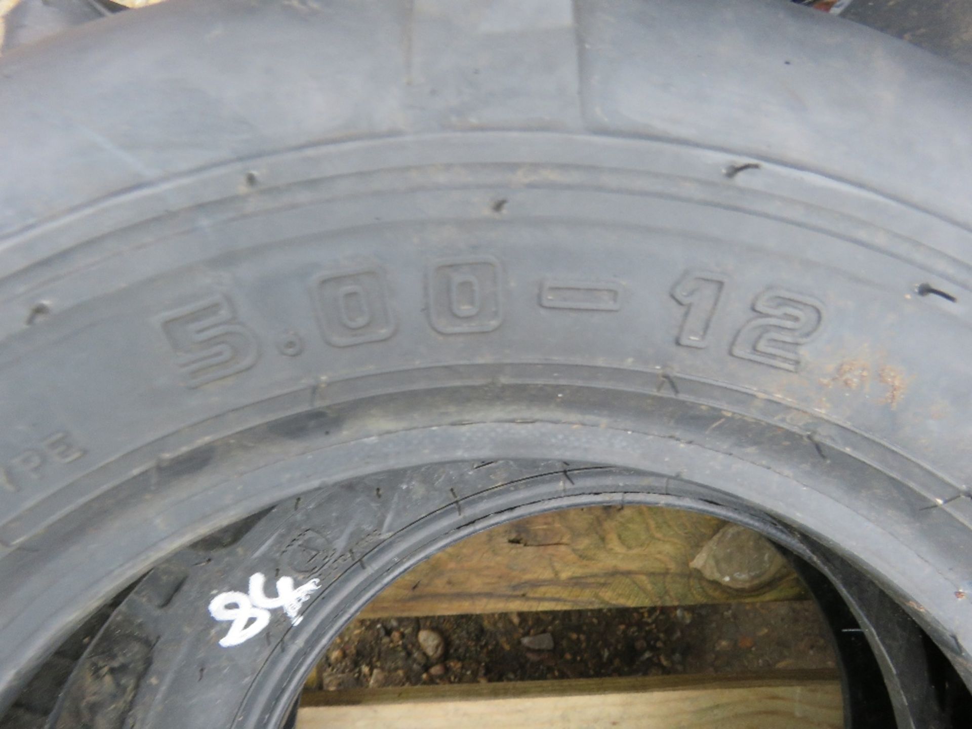 2NO 5.00-12 AGRICULTURAL COMPACT TRACTOR TYRES, LITTLE USED. - Image 3 of 3