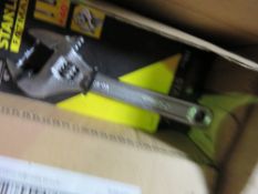 BOX OF 24 X STANLEY FATMAX 200MM ADJUSTABLE WRENCH SPANNERS.