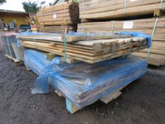 2 X SMALL PACKS OF UNTREATED SHIPLAP CLADDING TIMBER 1.15-1.55M X 10CM WIDTH APPROX.