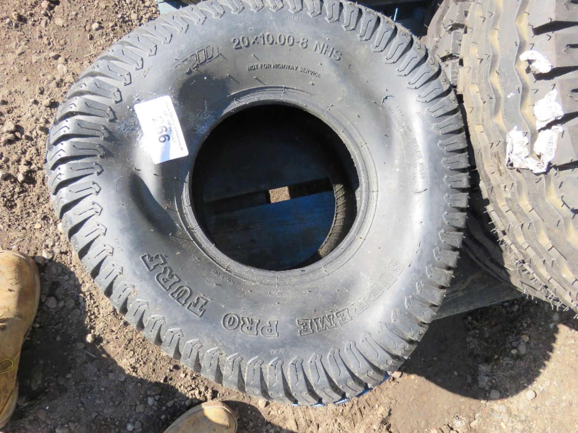 TYRE 20X10.00-8, LITTLE USED.