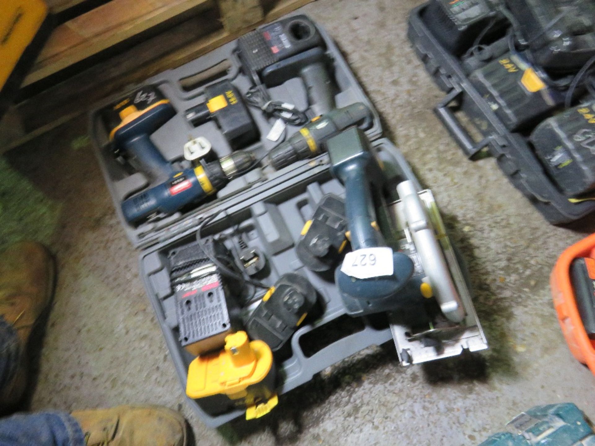 RYOBI BATTERY DRILL SET PLUS BATTERY CIRCULAR SAW. - Image 2 of 2