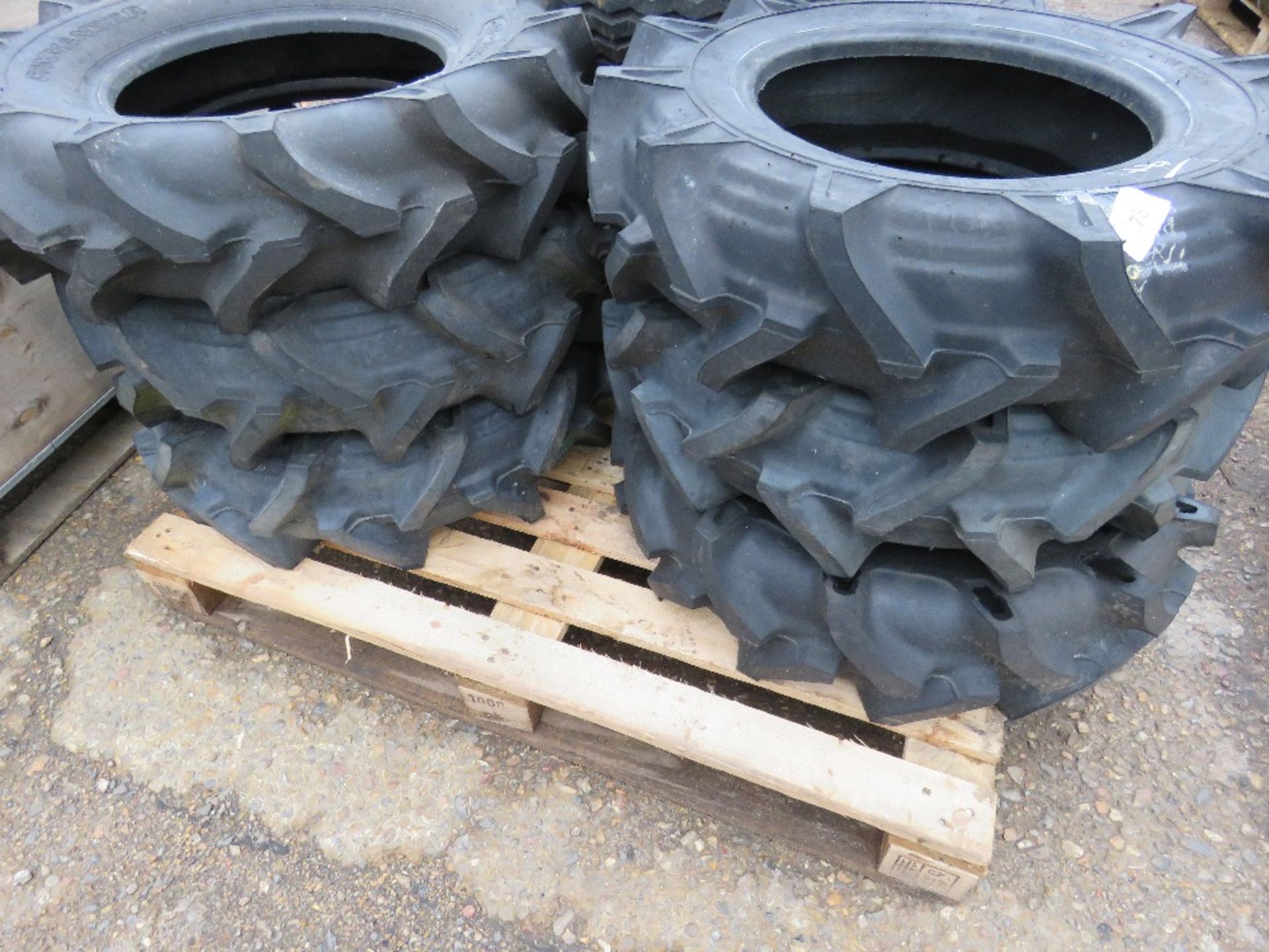 6NO 8-6 AGRICULTURAL COMPACT TRACTOR TYRES, LITTLE USED.