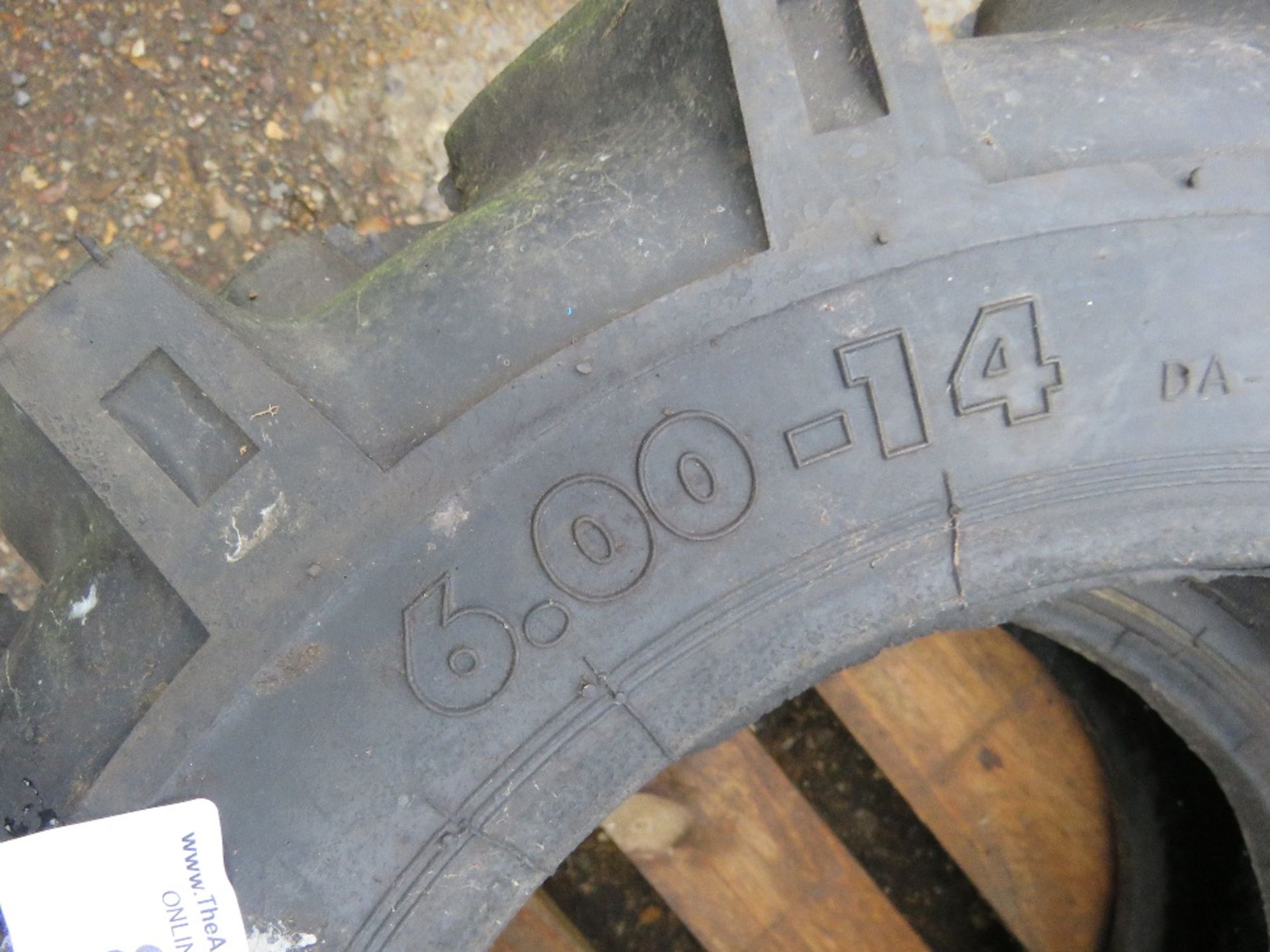 4NO 6.00-14 AGRICULTURAL COMPACT TRACTOR TYRES, LITTLE USED. - Image 3 of 3