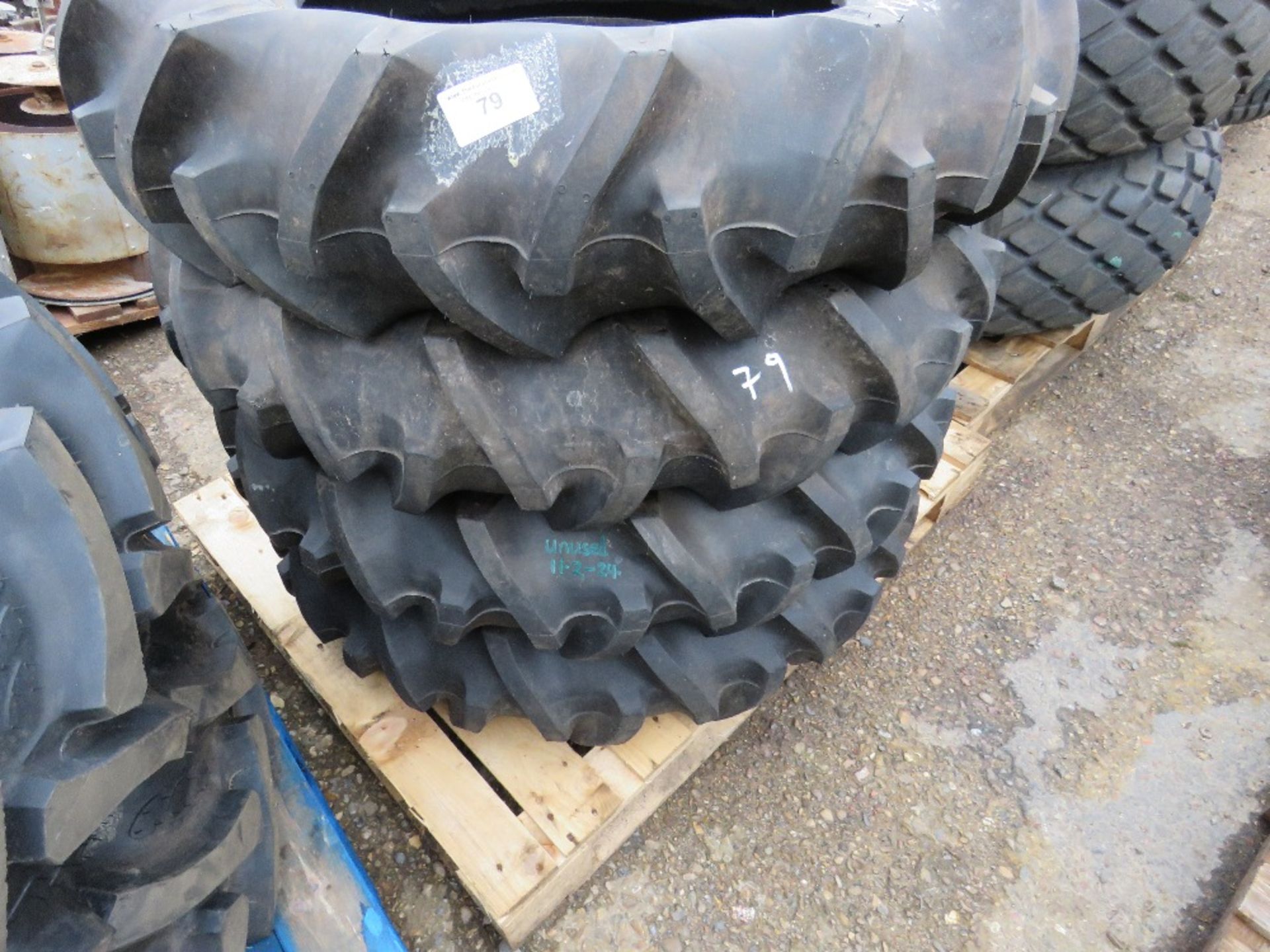 4NO 11.2-24 AGRICULTURAL COMPACT TRACTOR TYRES, LITTLE USED.