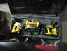 DEWALT BATTERY TOOL SET IN CASE.