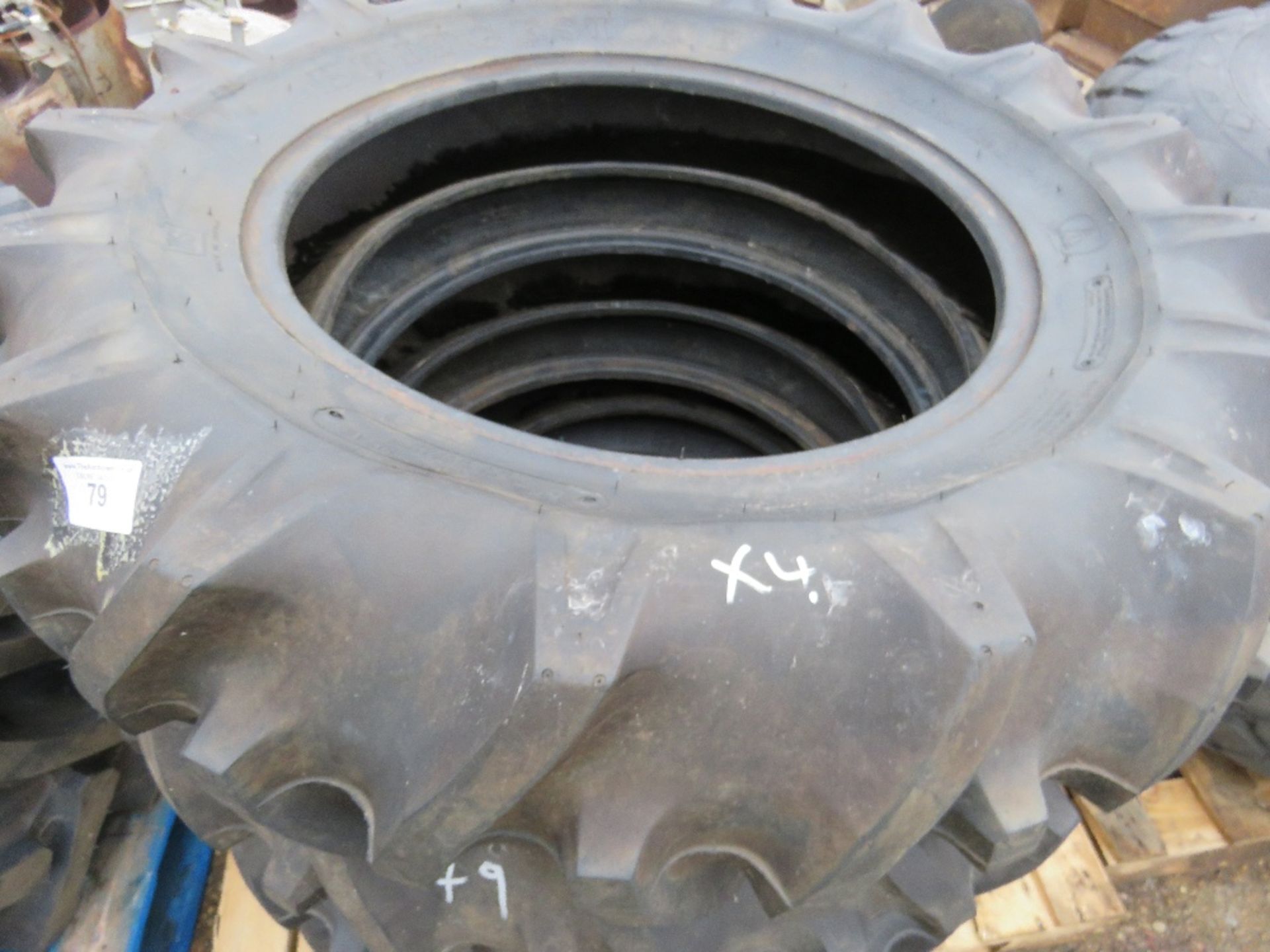 4NO 11.2-24 AGRICULTURAL COMPACT TRACTOR TYRES, LITTLE USED. - Image 2 of 4