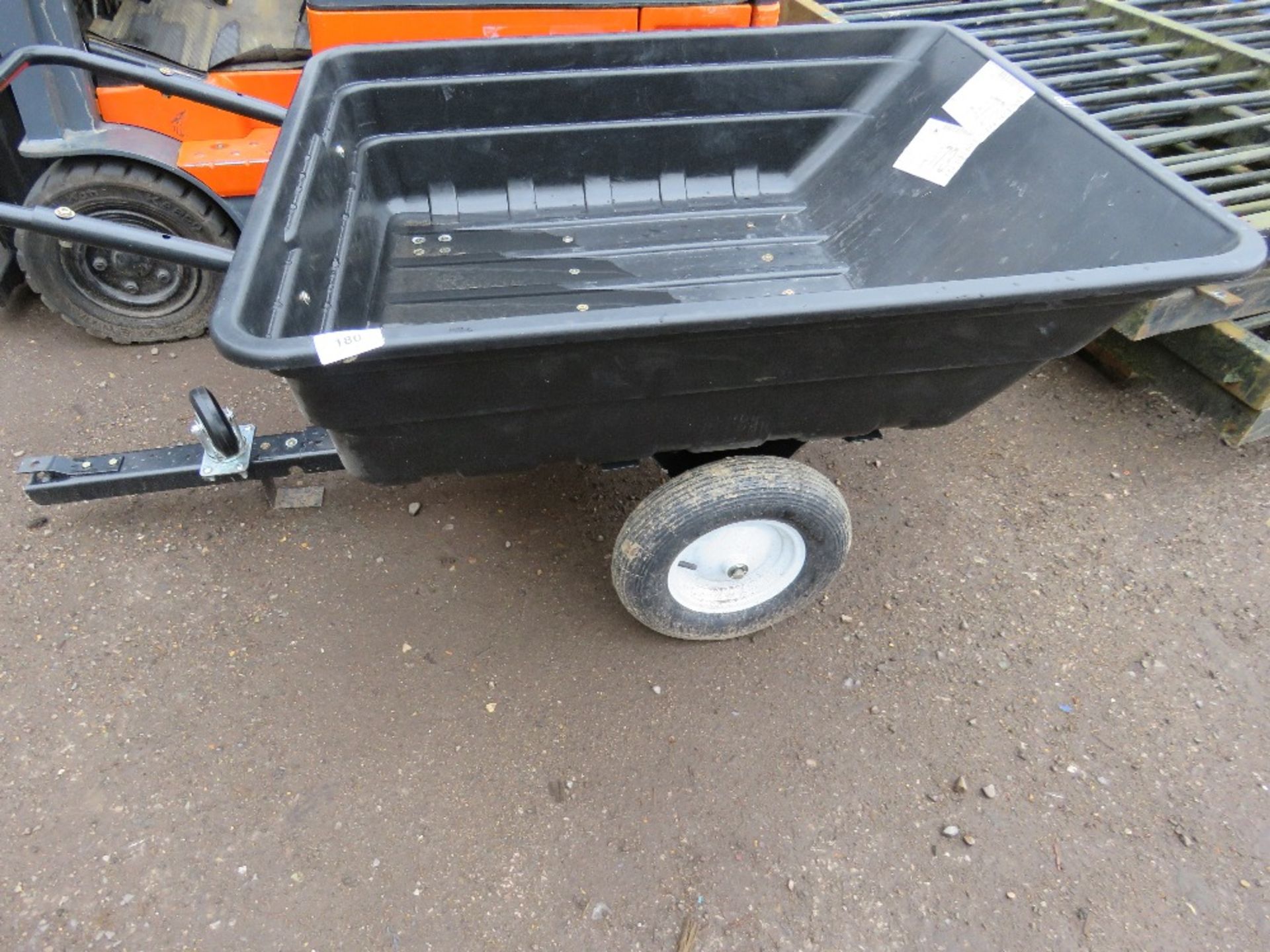 TIPPING TRAILER FOR GARDEN TRACTOR, LITTLE USED.