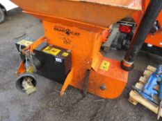 BEARCAT PTO DRIVEN TRACTOR MOUNTED SHREDDER. BOOKS IN OFFICE.