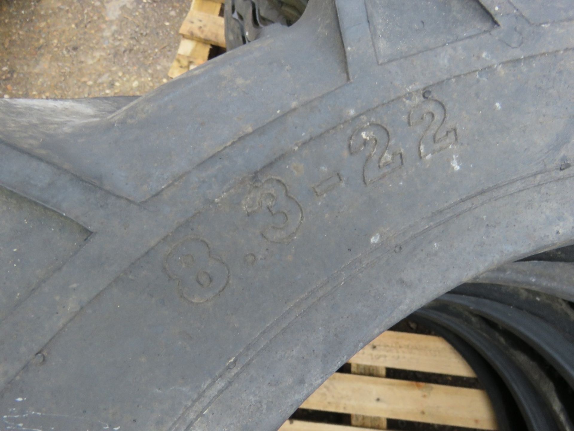 4NO 8.3-22 AGRICULTURAL COMPACT TRACTOR TYRES, LITTLE USED. - Image 3 of 3