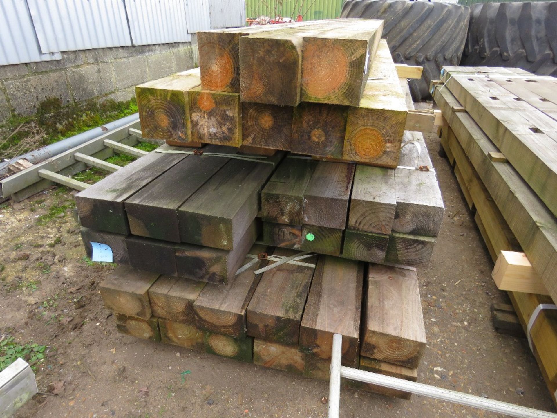 STACK OF TIMBER POSTS 2.4-3.3METRES APPROX. - Image 2 of 2