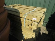 PACK OF PRESSURE TREATED SHIPLAP TIMBER FENCE CLADDING BOARDS, 1.73M LENGTH X 9.5CM WIDTH APPROX.