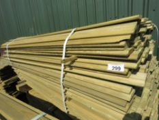 PACK OF PRESSURE TREATED SHIPLAP TIMBER FENCE CLADDING BOARDS, 1.55M LENGTH X 9.5CM WIDTH APPROX.