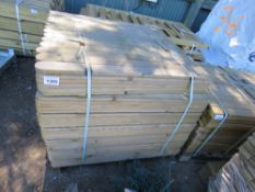 PACK OF ROUNDED TOP PICKET TIMBER FENCE BOARDS 1.4M X 7CM WIDTH APPROX.