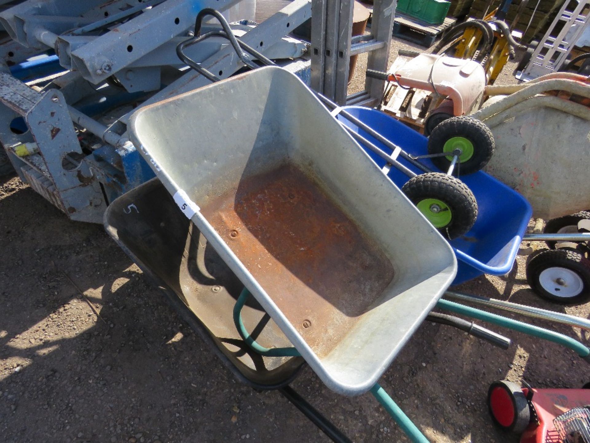 3 X WHEEL BARROWS PLUS A SACK BARROW.