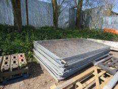 16 X HERAS TYPE SITE FENCE PANELS PLUS A PALLET OF FEET.