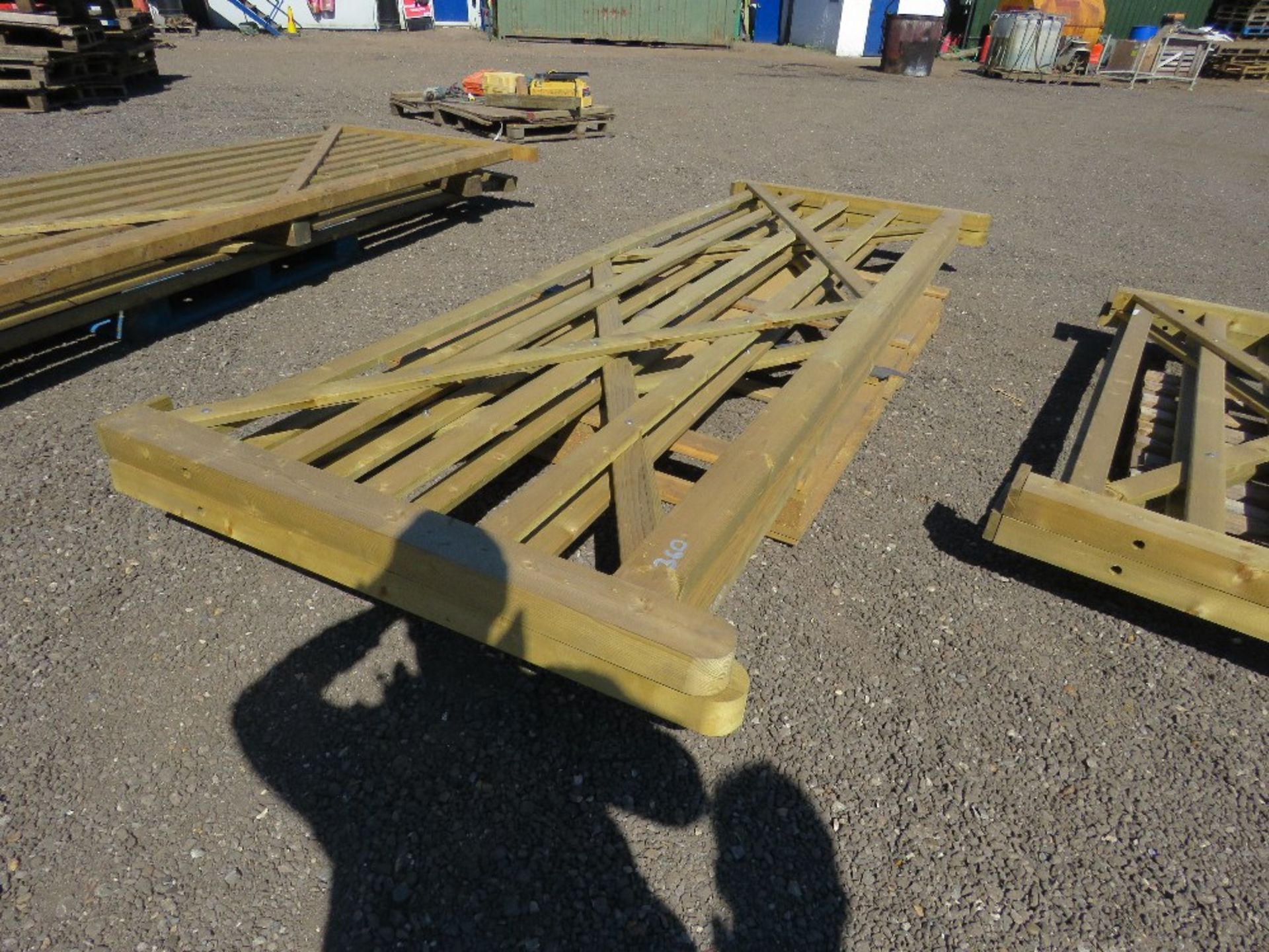 2 X WOODEN FIELD GATES, 3.6M WIDTH APPROX. - Image 4 of 4