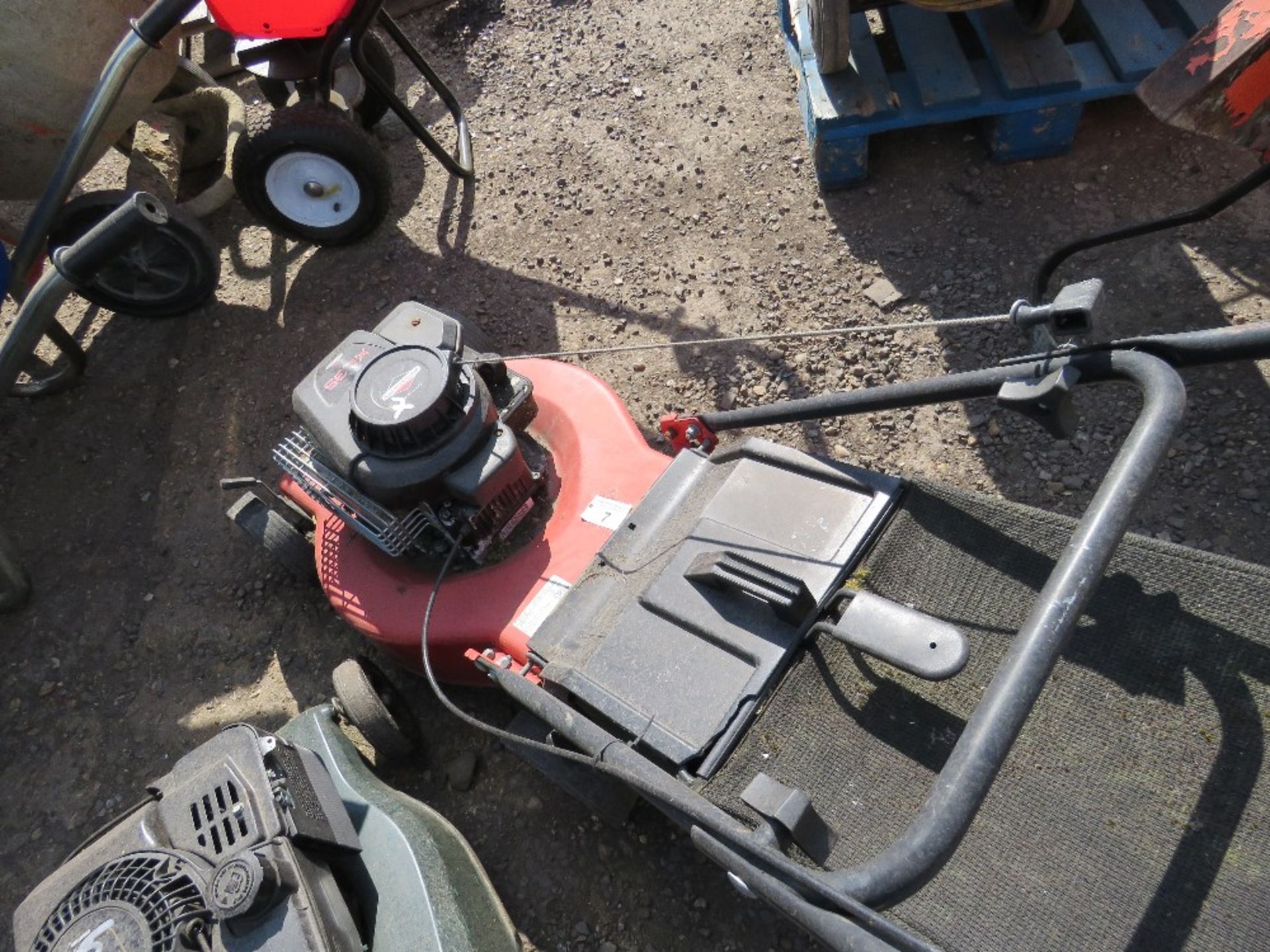 ALKO PETROL MOWER WITH COLLECTOR BAG.