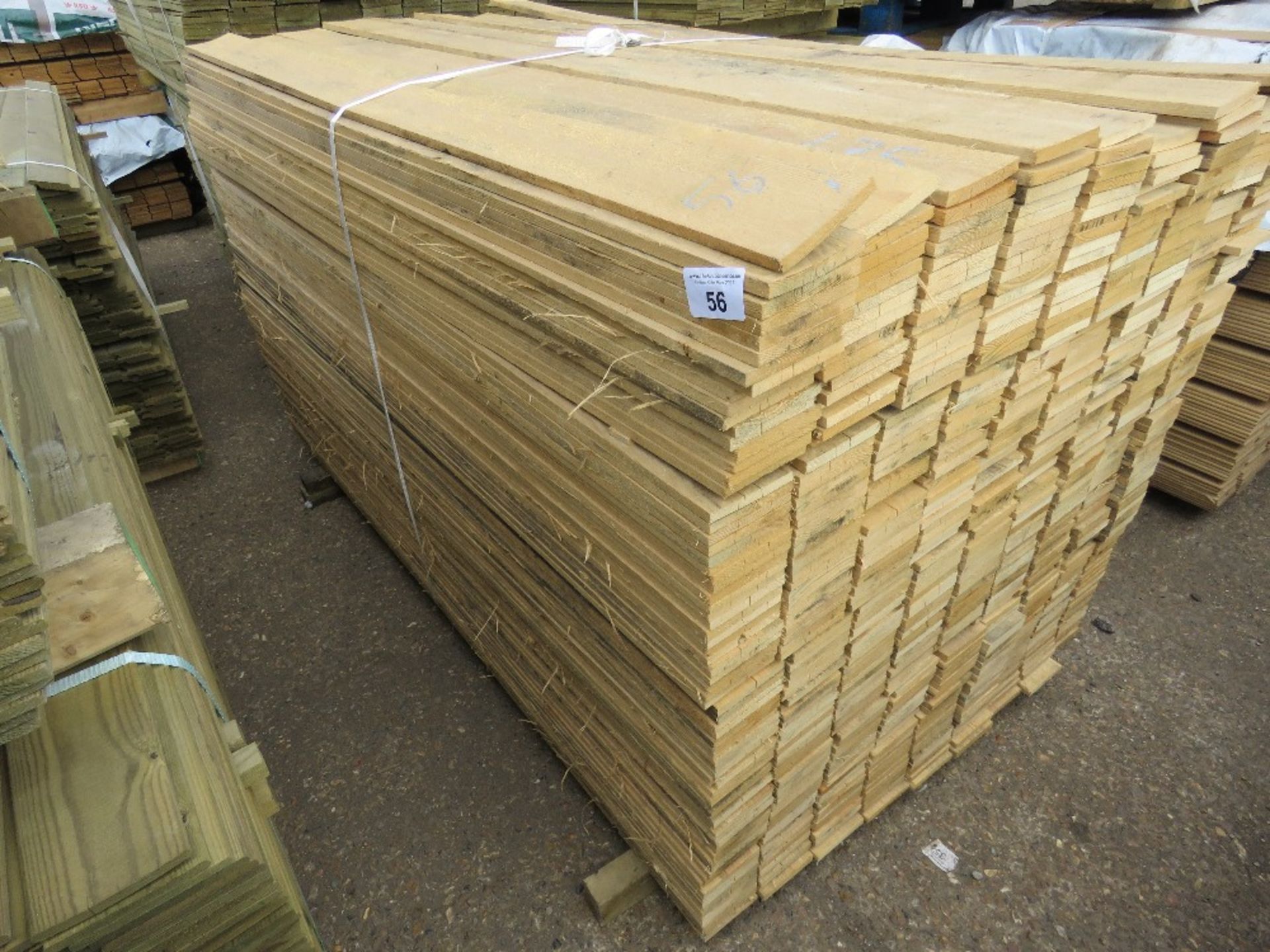 LARGE PACK OF FLAT UNMACHINED FINISH CLADDING TIMBER BOARDS 1.75M X 10CM APPROX, UNTREATED.