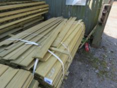 PACK OF PRESSURE TREATED SHIPLAP TIMBER FENCE CLADDING BOARDS, 1.42M LENGTH X 9.5CM WIDTH APPROX.