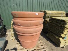 3 X EXTRA LARGE PLASTIC PLANT POTS 87CM HEIGHT X 110CM DIAMETER APPROX, PLUS SOME OTHERS INSIDE.