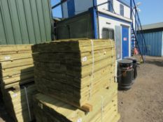 PACK OF PRESSURE TREATED FEATHER EDGE TIMBER FENCE CLADDING BOARDS, 0.9M LENGTH X 10.5CM WIDTH APPRO