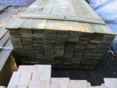 LARGE PACK OF TREATED FEATHER EDGE CLADDING TIMBER 1.65M LENGTH X 10CM WIDTH APPROX.