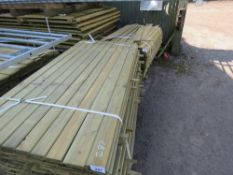 PACK OF PRESSURE TREATED SHIPLAP TIMBER FENCE CLADDING BOARDS, 1.73M LENGTH X 9.5CM WIDTH APPROX.