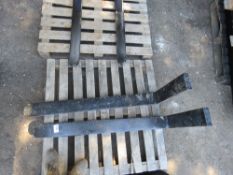 2 X FORKLIFT TINES, 4FT LENGTH APPROX.