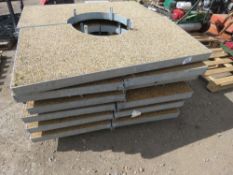 6 X TREE SURROUND BASES, 1.22M X 1.22M APPROX, NEVER USED.