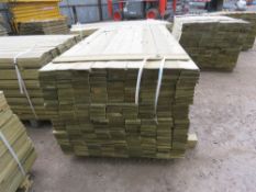 LARGE PACK OF PRESSURE TREATED FEATHER EDGE CLADDING TIMBER 1.8M X 10CM WIDE APPROX.