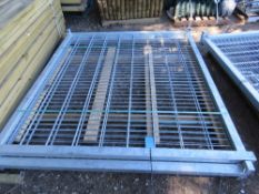 1X PAIR OF GALVANISED EUROGARD METAL GATES 1.76M HIGH, 1.9M WIDE EACH.