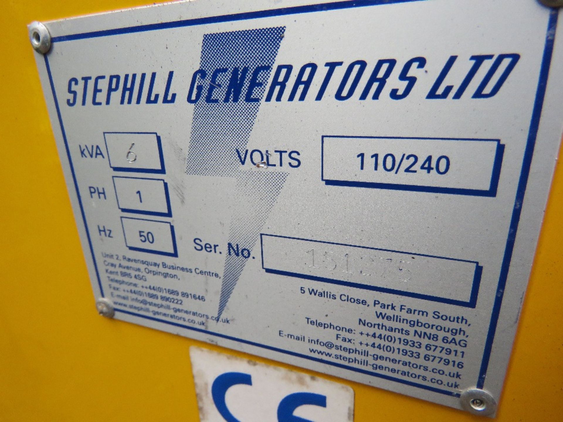 STEPHILL SSP6000 PETROL ENGINED GENERATOR. - Image 2 of 4