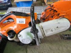 STIHL TS410 PETROL SAW WITH A BLADE.