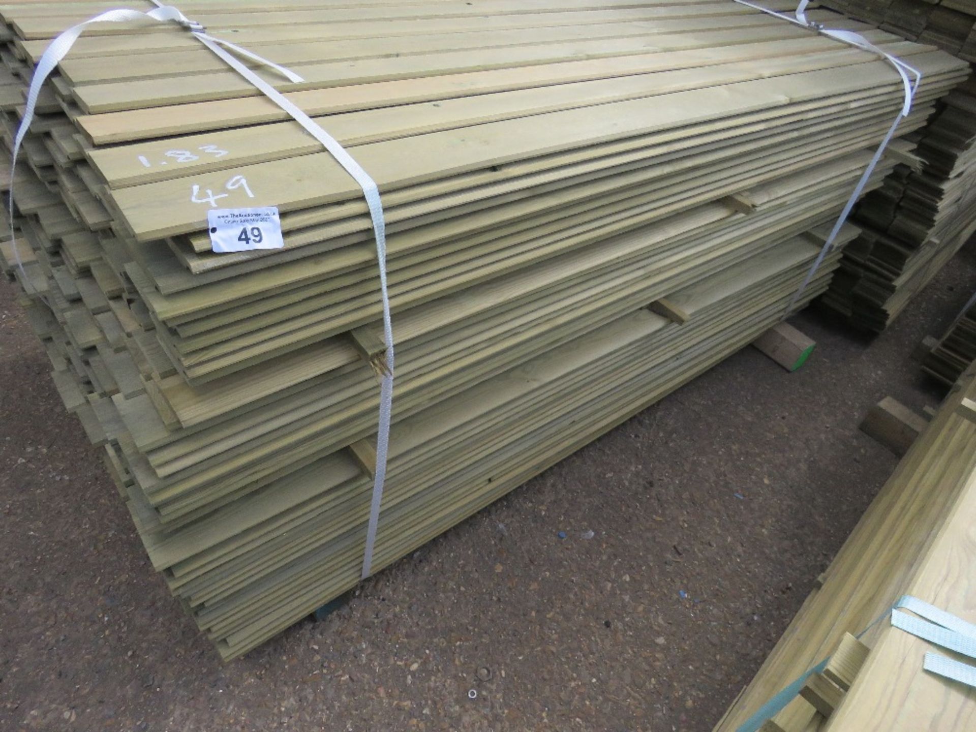 LARGE PACK OF SHIPLAP CLADDING TIMBER 1.83M X 9.5CM APPROX, PRESSURE TREATED.